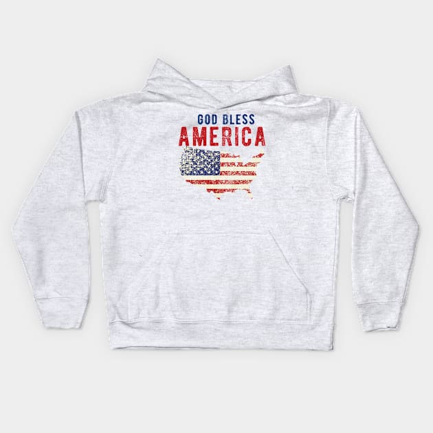 Independence Day - God Bless America 4th of July Gift Kids Hoodie by DnB